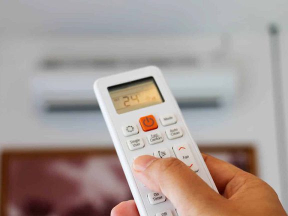 Close up of an EcoSense remote.
